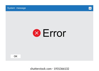 Retro icon with window error. Internet technology. Computer screen. Stock image. EPS 10.