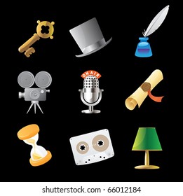 Retro icons. Vector illustration.