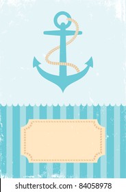 Retro Illustration anchors on turquoise background