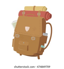 retro illustration of a backpack
