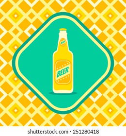 Retro illustration of a beer bottle 