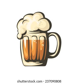Retro illustration of beer free label, beer poster, vector illustration on white background