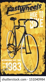 Retro Illustration Bicycle posters.