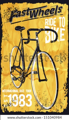 Retro Illustration Bicycle posters.