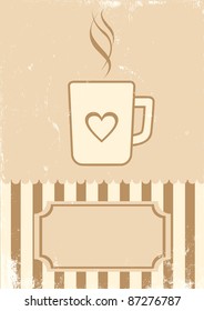 Retro illustration of a cup of coffee