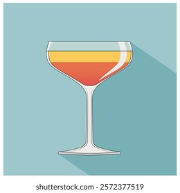 Retro Illustration of a Margarita Cocktail in Orange