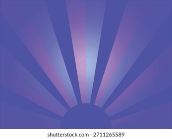Ilustração retrô com faixas radiantes de tons roxo claro e escuro