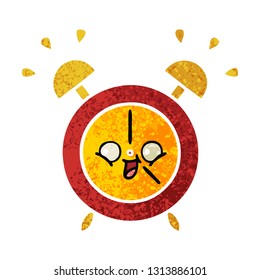 retro illustration style cartoon of a alarm clock