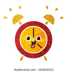 retro illustration style cartoon of a alarm clock