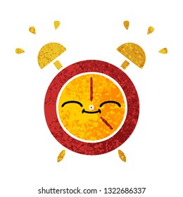 retro illustration style cartoon of a alarm clock