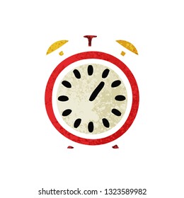 retro illustration style cartoon of a alarm clock