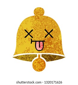 retro illustration style cartoon of a bell