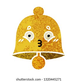 retro illustration style cartoon of a bell