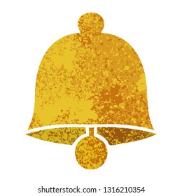 retro illustration style cartoon of a brass bell