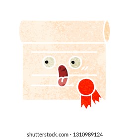retro illustration style cartoon of a certificate