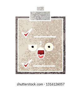 retro illustration style cartoon of a check list