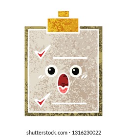 retro illustration style cartoon of a check list