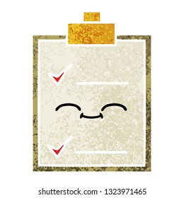 retro illustration style cartoon of a check list