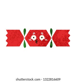 retro illustration style cartoon of a christmas cracker
