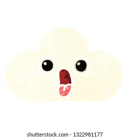 retro illustration style cartoon of a cloud