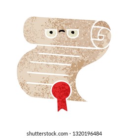 retro illustration style cartoon of a contract