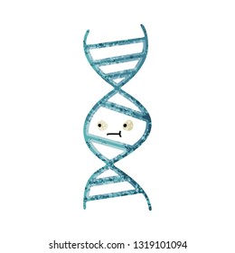 retro illustration style cartoon of a DNA strand