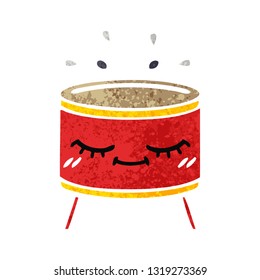 retro illustration style cartoon of a drum