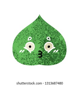 retro illustration style cartoon of a expressional leaf