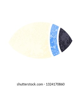 retro illustration style cartoon of a eye looking to one side