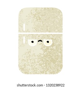 retro illustration style cartoon of a fridge freezer