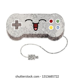 retro illustration style cartoon of a game controller