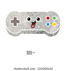 retro illustration style cartoon of a game controller