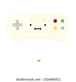 retro illustration style cartoon of a game controller