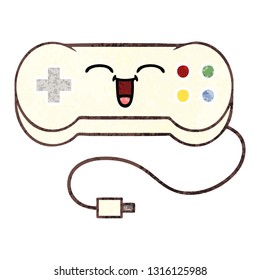 retro illustration style cartoon of a game controller
