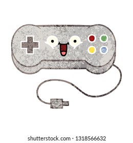 retro illustration style cartoon of a game controller