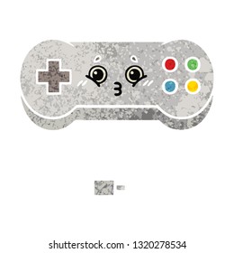 retro illustration style cartoon of a game controller