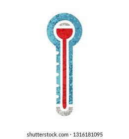 retro illustration style cartoon of a glass thermometer