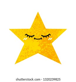 retro illustration style cartoon of a gold star