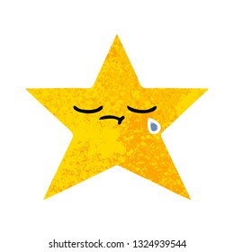 retro illustration style cartoon of a gold star