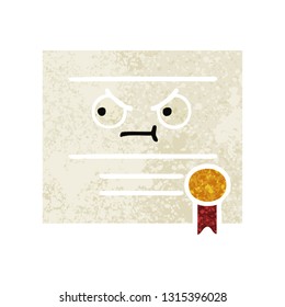 retro illustration style cartoon of a graduation diploma
