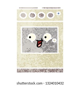 retro illustration style cartoon of a kitchen oven
