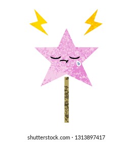 retro illustration style cartoon of a magic wand