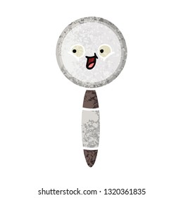 retro illustration style cartoon of a magnifying glass