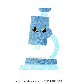 retro illustration style cartoon of a microscope