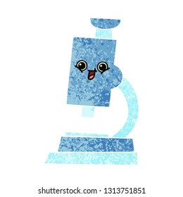 retro illustration style cartoon of a microscope