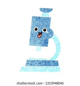 retro illustration style cartoon of a microscope