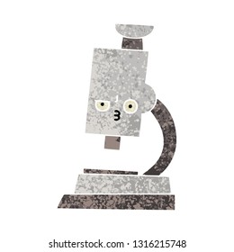 retro illustration style cartoon of a microscope