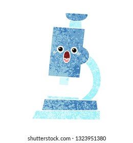 retro illustration style cartoon of a microscope