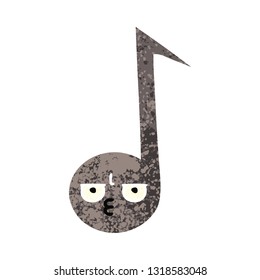retro illustration style cartoon of a musical note