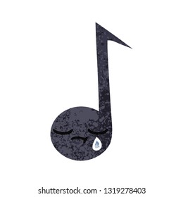retro illustration style cartoon of a musical note